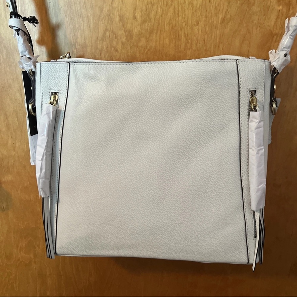 Lodis Chic White Leather Bag Aviva Crossbody Hobo - New
